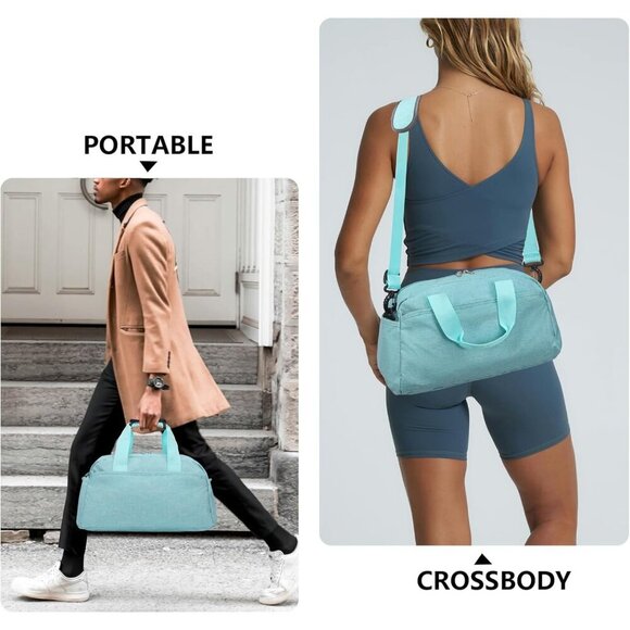 🆕Women Blue Small 14 inch Mini Duffel Carry On Lightweight Small Duffle Bags - Picture 4 of 7